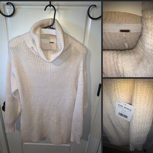 Free People Cream Turtleneck Sweater